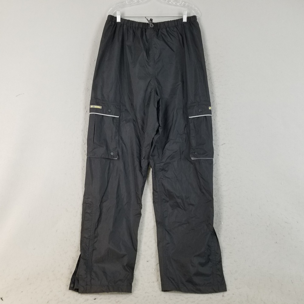 Stearns Rain Pants Mens L Black Dry Wear Waterproof Cargo Mesh Lined Outdoor